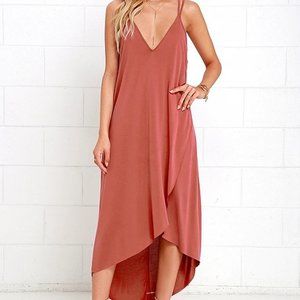 LUSH Washed Red High-Low Dress